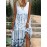 Plus Size Boho Dress, Women's Plus Colorblock Ditsy Floral Print Round Neck Smock Tank Dress