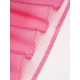 Plus Size Colorblock Print Slim Dress, Casual Short Sleeve Dress For Spring & Summer, Women's Plus Size Clothing