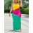 Plus Size Colorblock Split Tank Dress, Casual Crew Neck Sleeveless Dress For Summer, Women's Plus Size Clothing