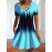 Plus Size Gradient Print Cross Front Dress, Casual Short Sleeve Dress For Spring & Summer, Women's Plus Size Clothing
