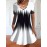 Plus Size Gradient Print Cross Front Dress, Casual Short Sleeve Dress For Spring & Summer, Women's Plus Size Clothing