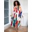 Plus Size Allover Print Loose Kaftan Dress, Casual V Neck Batwing Sleeve Coverup Maxi Dress, Women's Plus Size Clothing