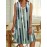 Plus Size Stripe Print Tank Dress, Casual V Neck Sleeveless Dress, Women's Plus Size Clothing