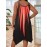 Plus Size Ombre Print Cami Slip Dress - Spaghetti Strap, Sleeveless, Crew Neck, Dual Strap, Asymmetrical Hem, Medium Stretch, Polyester, Random Printing, Vacation Style for Spring, Summer, and Fall Seasons