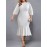 Plus Size Elegant Mermaid Dress with Lace Accent - Half Sleeve, Round Neck Design, Comfort Fit for Casual & Special Occasions