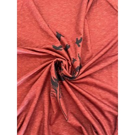 Plus Size Casual Sweatshirt, Women's Plus Floral & Letter Print Long Sleeve Round Neck Sweatshirt