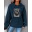 Plus Size Butterfly Print Hoodie, Casual Kangaroo Pocket Drawstring Long Sleeve Hooded Sweatshirt, Women's Plus Size Clothing