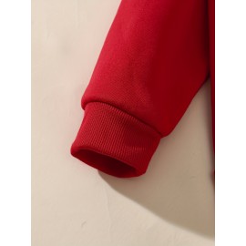 Plus Size Casual Sweatshirt, Women's Plus Slogan Print Long Sleeve Drawstring Hooded Pullover Sweatshirt With Kangaroo Pockets, Casual Tops For Fall & Winter, Plus Size Women's Clothing