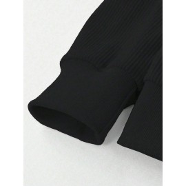 Plus Size Lemon Print Sweatshirt, Casual Crew Neck Long Sleeve Pullover Sweatshirt For Fall & Spring, Women's Plus Size Clothing