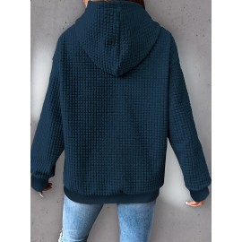 Plus Size Butterfly Print Hoodie, Casual Kangaroo Pocket Drawstring Long Sleeve Hooded Sweatshirt, Women's Plus Size Clothing