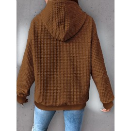 Plus Size Butterfly Print Hoodie, Casual Kangaroo Pocket Drawstring Long Sleeve Hooded Sweatshirt, Women's Plus Size Clothing