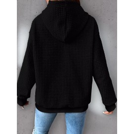 Plus Size Butterfly Print Hoodie, Casual Kangaroo Pocket Drawstring Long Sleeve Hooded Sweatshirt, Women's Plus Size Clothing