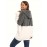 Plus Size Color Block Fuzzy Drawstring Hoodie, Casual Zipper Front Loose Warm Sweatshirt For Fall & Winter, Women's Plus Size Clothing