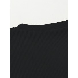 Plus Size Reputation Print Crew Neck Pullover Sweatshirt, Casual Long Sleeve Sweatshirt For Fall & Winter, Women's Plus Size Clothing