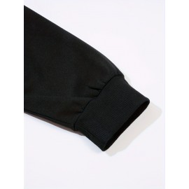 Plus Size Cartoon Bunny Print Pullover Sweatshirt - Soft Slight Stretch Polyester Crew Neck Casual Top for Fall and Spring - Womens Cozy Knit Fabric Clothing with Positioning Printing