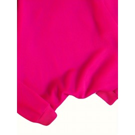 Plus Size Cartoon Bunny Print Pullover Sweatshirt - Soft Slight Stretch Polyester Crew Neck Casual Top for Fall and Spring - Womens Cozy Knit Fabric Clothing with Positioning Printing