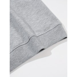 Plus Size Graphic Print Sweatshirt, Casual Crew Neck Long Sleeve Pullover Sweatshirt, Women's Plus Size Clothing