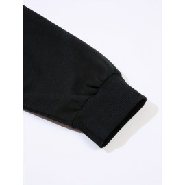 Plus Size Graphic Print Sweatshirt, Casual Crew Neck Long Sleeve Pullover Sweatshirt, Women's Plus Size Clothing