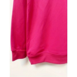 Plus Size Graphic Print Sweatshirt, Casual Crew Neck Long Sleeve Pullover Sweatshirt, Women's Plus Size Clothing