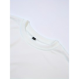 Plus Size Cartoon Print Crew Neck Pullover Sweatshirt - Soft Slight Stretch Polyester Material, Casual Long Sleeve Fall/Winter Wear, Hand Wash Only, Positioning Printing, Knit Fabric - Womens Cozy Autumn/Winter Casual Clothing