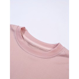 Plus Size Cartoon Bunny Print Pullover Sweatshirt - Soft Slight Stretch Polyester Crew Neck Casual Top for Fall and Spring - Womens Cozy Knit Fabric Clothing with Positioning Printing