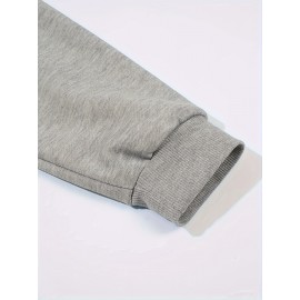 Plus Size Cartoon Bunny Print Pullover Sweatshirt - Soft Slight Stretch Polyester Crew Neck Casual Top for Fall and Spring - Womens Cozy Knit Fabric Clothing with Positioning Printing