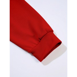 Plus Size Cartoon Bunny Print Pullover Sweatshirt - Soft Slight Stretch Polyester Crew Neck Casual Top for Fall and Spring - Womens Cozy Knit Fabric Clothing with Positioning Printing