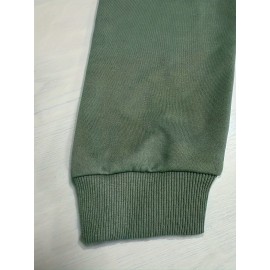 Plus Size Cartoon Bunny Print Pullover Sweatshirt - Soft Slight Stretch Polyester Crew Neck Casual Top for Fall and Spring - Womens Cozy Knit Fabric Clothing with Positioning Printing