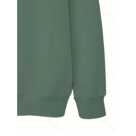 Plus Size Cartoon Bunny Print Pullover Sweatshirt - Soft Slight Stretch Polyester Crew Neck Casual Top for Fall and Spring - Womens Cozy Knit Fabric Clothing with Positioning Printing