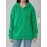 Plus Size Solid Color Hooded Sweatshirt, Casual Long Sleeve Zipper Front Pockets Drawstring Sweatshirt For Spring & Fall, Women's Plus Size Clothing