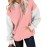 Plus Size Colorblock Kangaroo Pocket Hoodie, Casual Long Sleeve Hooded Sweatshirt, Women's Plus Size Clothing