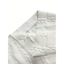 Plus Size Textured Drawstring Hoodie, Casual Long Sleeve Sweatshirt For Fall & Winter, Women's Plus Size Clothing