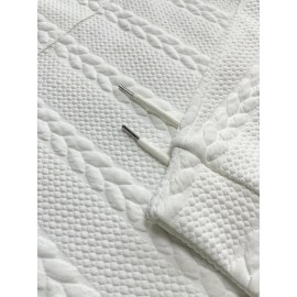 Plus Size Textured Drawstring Hoodie, Casual Long Sleeve Sweatshirt For Fall & Winter, Women's Plus Size Clothing