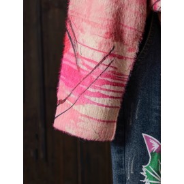 Plus Size Heart Pattern Crew Neck Sweater, Casual Long Sleeve Sweater For Fall & Winter, Women's Plus Size Clothing