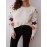 Plus Size Floral Print Knit Sweater, Casual Long Sleeve Crew Neck Top For Fall & Winter, Women's Plus Size Clothing