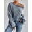 Plus Size Striped Pattern Knitted Sweater, Stylish Casual Long Sleeve Pullover Sweater For Fall & Winter, Women's Plus Size Clothing