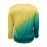 Plus Size Ombre Print Button Front T-shirt, Casual Long Sleeve V Neck Top For Spring & Fall, Women's Plus Size Clothing