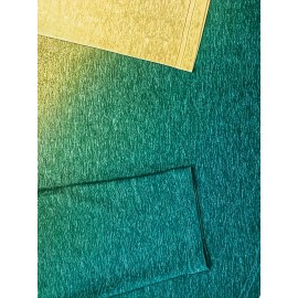 Plus Size Ombre Print Button Front T-shirt, Casual Long Sleeve V Neck Top For Spring & Fall, Women's Plus Size Clothing