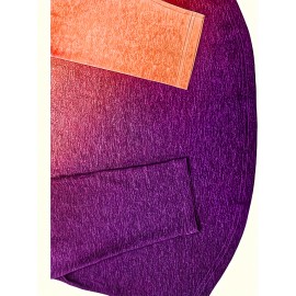 Plus Size Ombre Print Button Front T-shirt, Casual Long Sleeve V Neck Top For Spring & Fall, Women's Plus Size Clothing