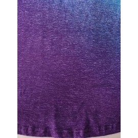 Plus Size Ombre Print Button Front T-shirt, Casual Long Sleeve V Neck Top For Spring & Fall, Women's Plus Size Clothing