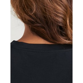 Plus Size Floral Print T-Shirt, Casual Crew Neck Short Sleeve T-Shirt, Women's Plus Size Clothing