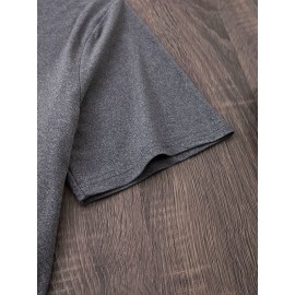 Plus Size Woman & Letter Print T-Shirt, Casual Short Sleeve Top For Spring & Summer, Women's Plus Size Clothing