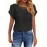 Plus Size Contrast Lace Top, Casual Crew Neck Short Sleeve Top, Women's Plus Size Clothing