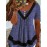 Plus Size Button Front T-Shirt, Casual Short Sleeve Top For Spring & Summer, Women's Plus Size Clothing