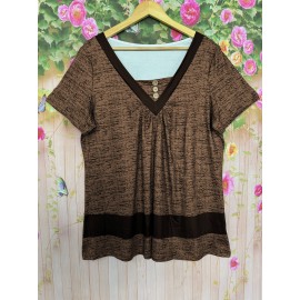 Plus Size Button Front T-Shirt, Casual Short Sleeve Top For Spring & Summer, Women's Plus Size Clothing