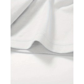 Plus Size Casual T-shirt, Women's Plus Solid Contrast Lace Panel Cold Shoulder T-shirt