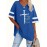 Plus Size Cross & Letter Print T-Shirt, Casual Short Sleeve Top For Spring & Summer, Women's Plus Size Clothing