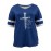 Plus Size Cross & Letter Print T-Shirt, Casual Short Sleeve Top For Spring & Summer, Women's Plus Size Clothing