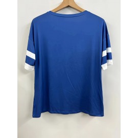 Plus Size Heart Print T-Shirt, Casual V Neck Short Sleeve T-Shirt, Women's Plus Size Clothing