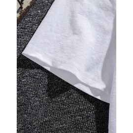 Dog Print Tops, Plus Size Men's T-shirt, Summer Trendy Casual Short Sleeve Tees, Outdoor Sports Clothing, Big & Tall Guys, Leisurewear